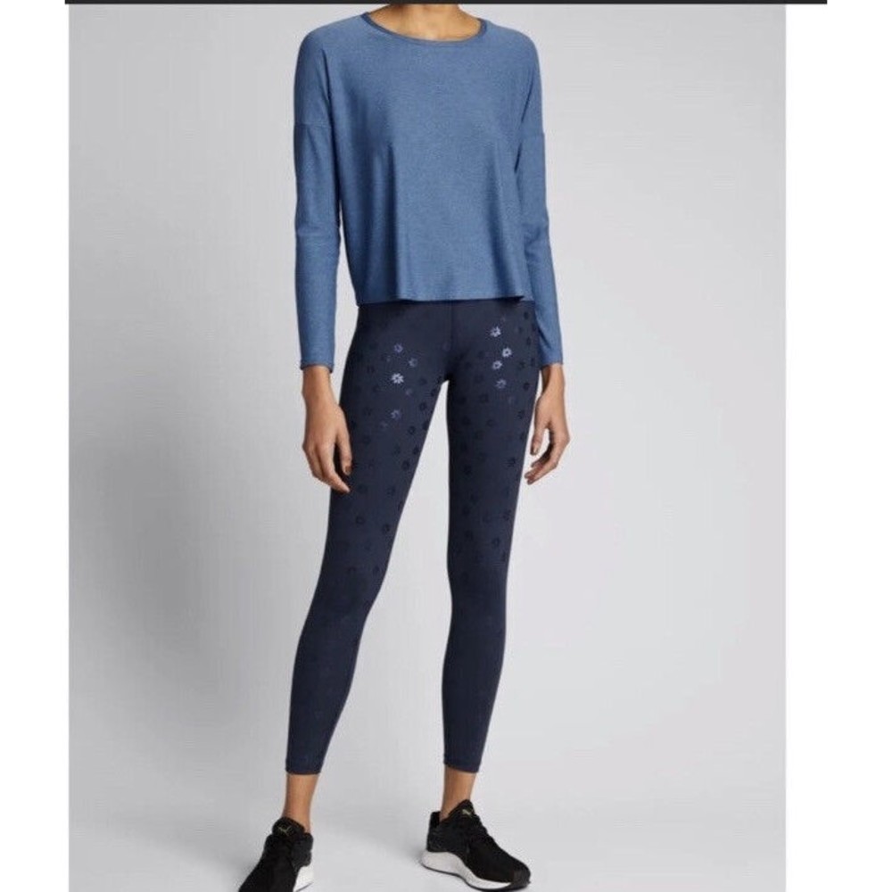 Beyond Yoga Brand Small leggings Yoga Shiny Blue Daisy High Waisted Reflective - Picture 10 of 10
